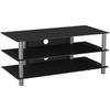 Phonotisch Zumbo B: 110 cm Schwarz/Silberfarben - Silberfarben/Schwarz, KONVENTIONELL, Glas/Metall (110/45/42cm) - MID.YOU