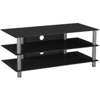 Phonotisch Zumbo B: 110 cm Schwarz/Silberfarben - Silberfarben/Schwarz, KONVENTIONELL, Glas/Metall (110/45/42cm) - MID.YOU