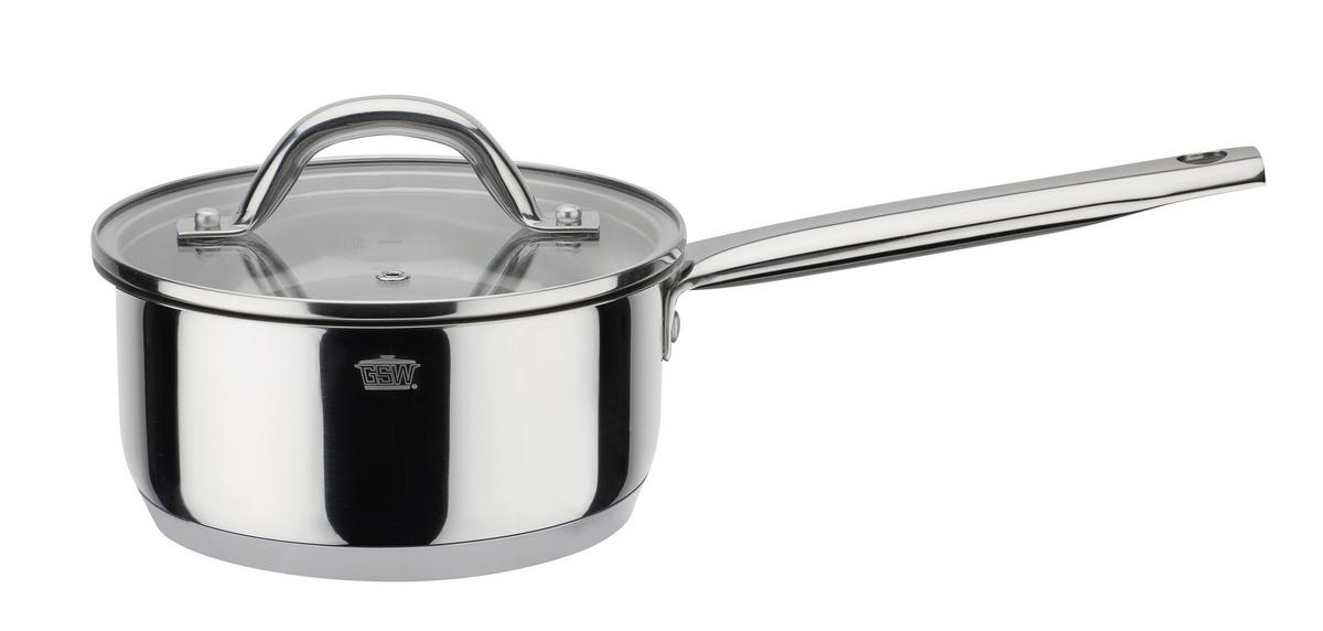 Kochtopfset Meran Edelstahl, 4-Teilig - Klar/Edelstahlfarben, Basics, Glas/Metall - GSW