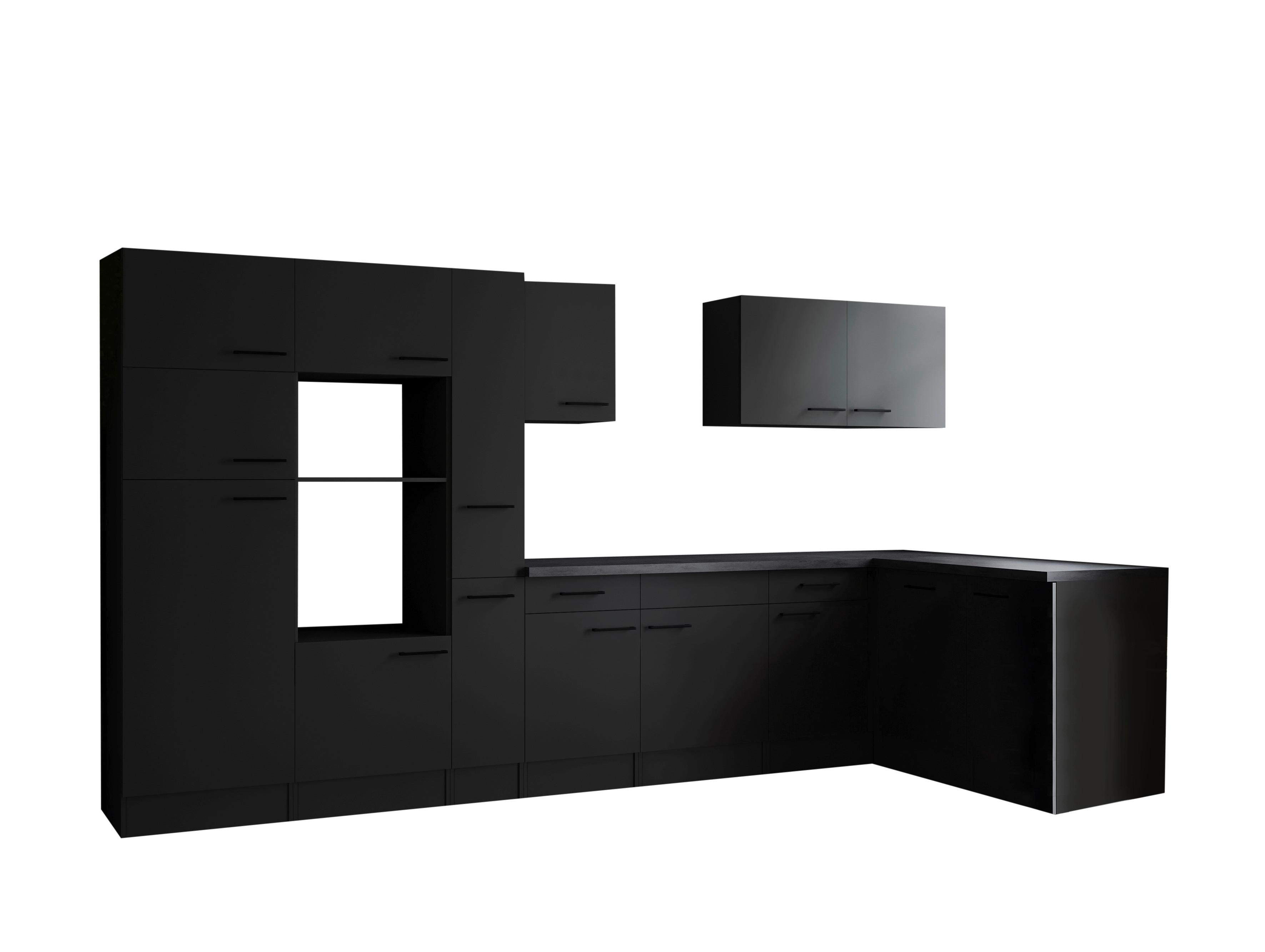 Eckküche Oliver Dunkelgrau S: 370x172cm - Dunkelgrau/Grau, Design, Holzwerkstoff (370/172cm) - Respekta