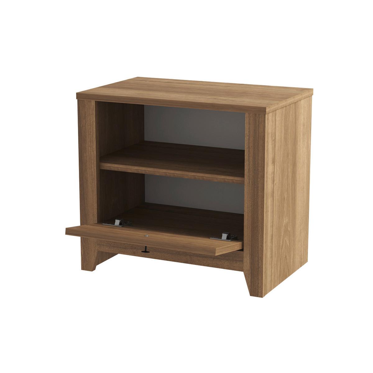 NACHTTISCH Bled Walnussfarben B: 55cm - Walnussfarben/Weiß, Design, Holzwerkstoff (55/35/50cm) - Livetastic