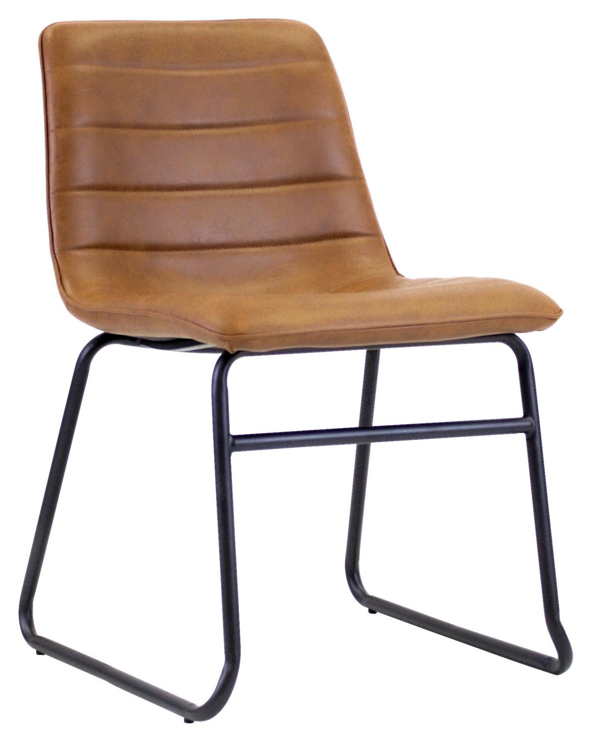 Stuhl Milan Cognac, B: 48 cm - Cognac/Schwarz, KONVENTIONELL, Kunststoff/Textil (48/77/56cm) - MID.YOU