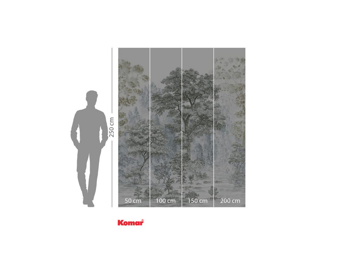 Vliestapete Rising Roots - Blau/Braun, Basics (200/250cm) - Komar