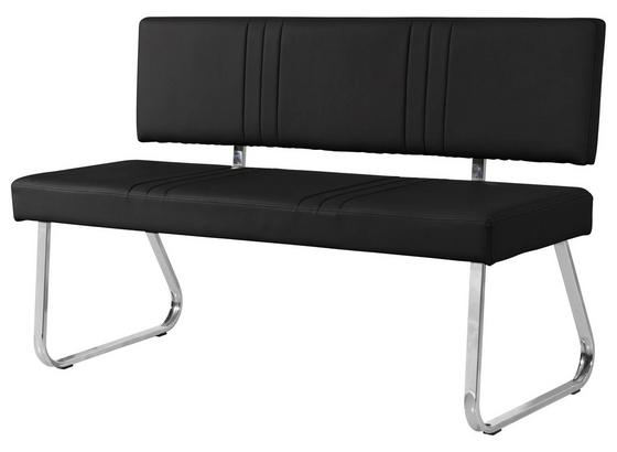 Sitzbank Berlin II - Chromfarben/Schwarz, KONVENTIONELL, Textil/Metall (130/82/55cm) Sitzbank Berlin II - Chromfarben/Schwarz, KONVENTIONELL, Textil/Metall (130/82/55cm)