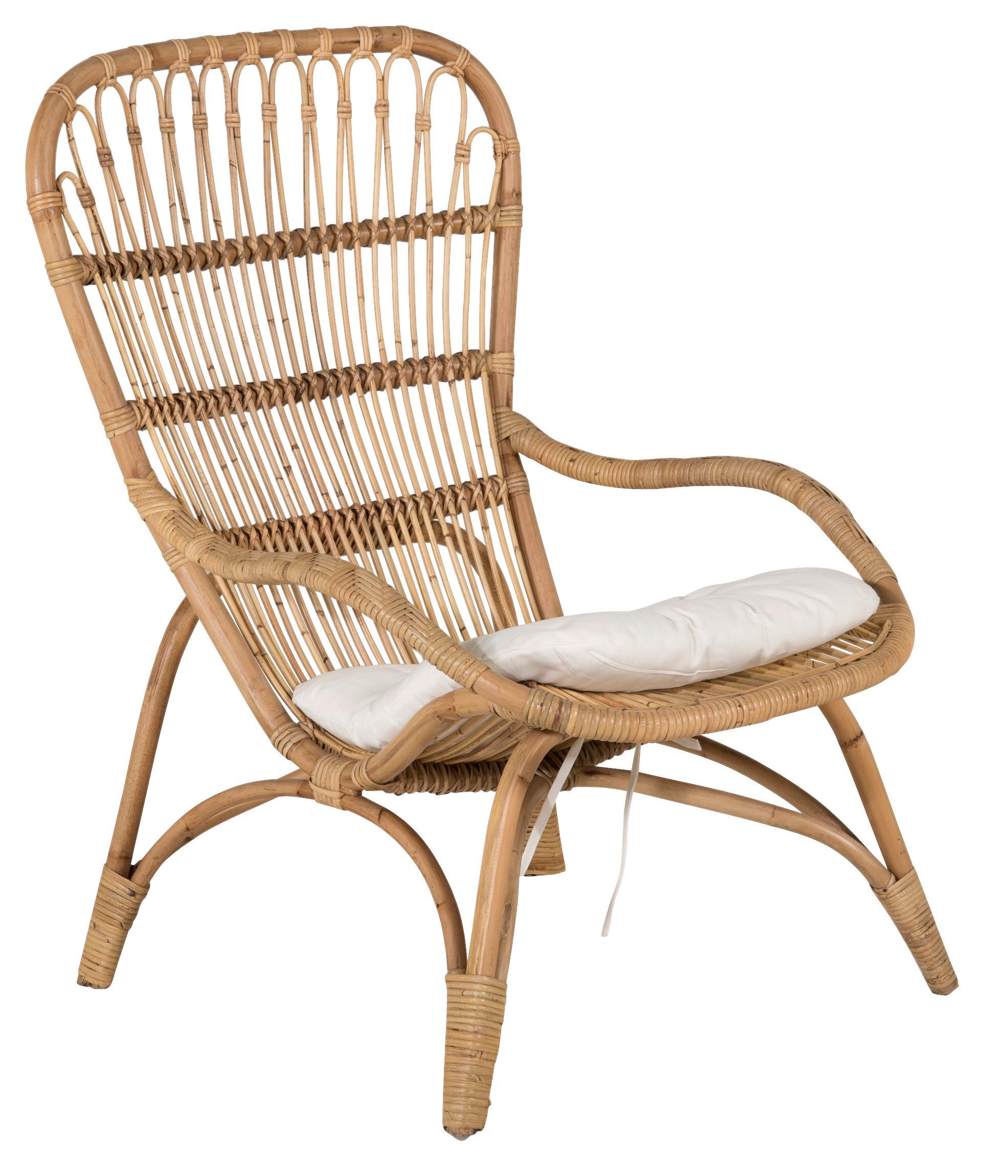 Loungesessel Ella - Braun/Weiß, KONVENTIONELL, Holz (66/95/131cm) - Gardenson