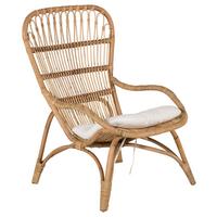 Loungesessel Ella - Braun/Weiß, KONVENTIONELL, Holz (66/95/131cm) - Gardenson