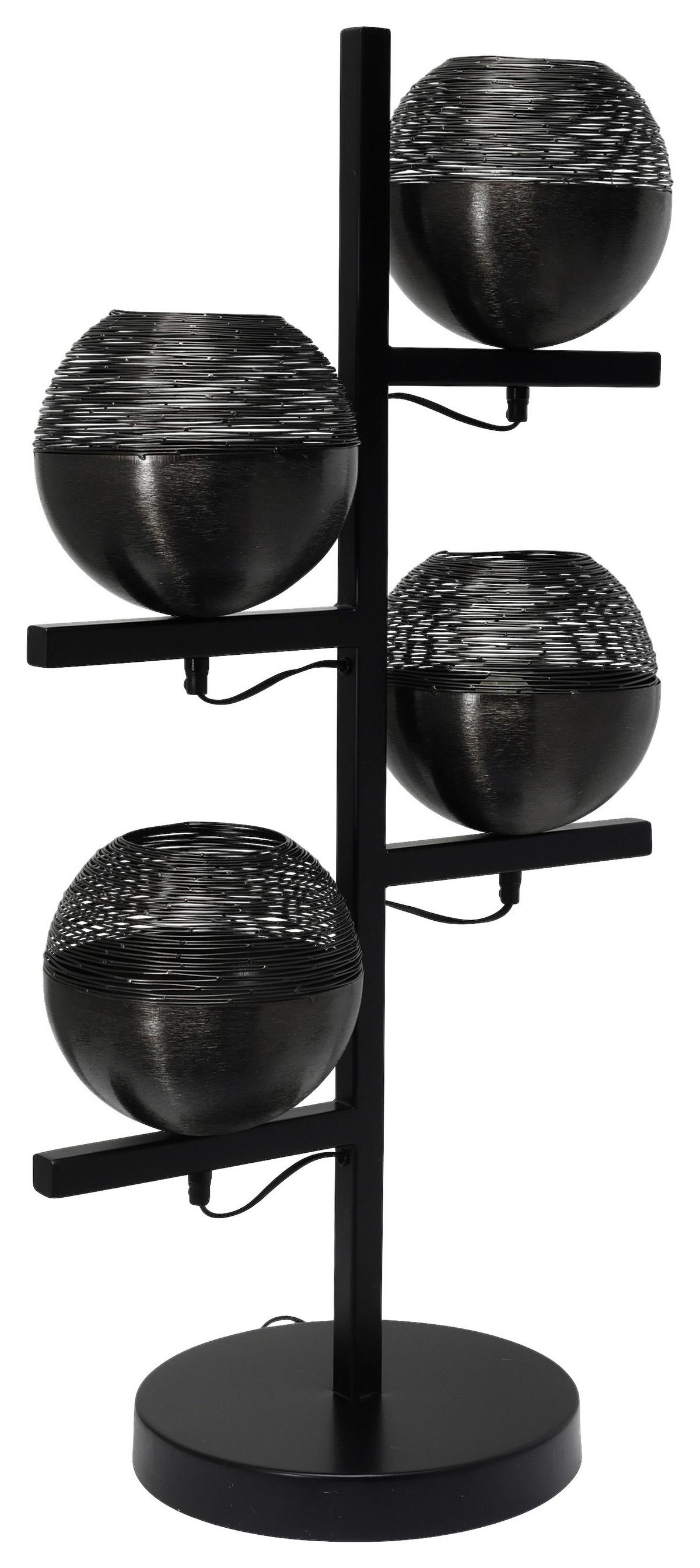 Stehleuchte Eclipse 125 Schwarz B: 31 Cm - Schwarz, Basics, Metall (31/39/92cm) - Kayoom