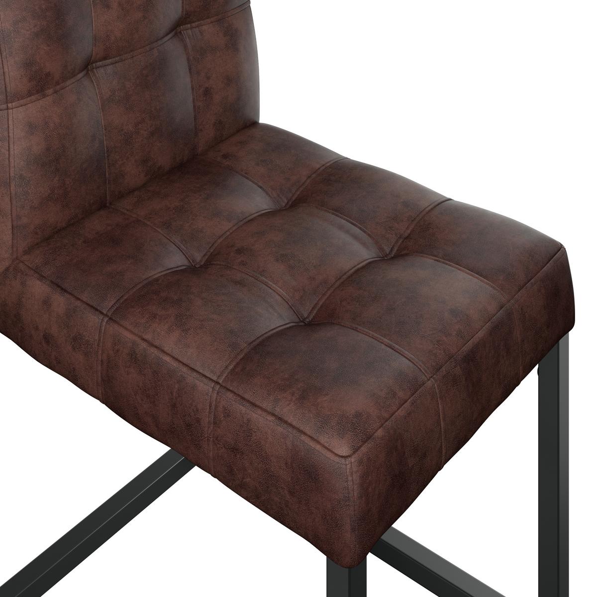 Schwingstuhl Donna S Lederlook Vintage Braun Gepolstert - Anthrazit/Braun, MODERN, Textil/Metall (42/91/62cm)