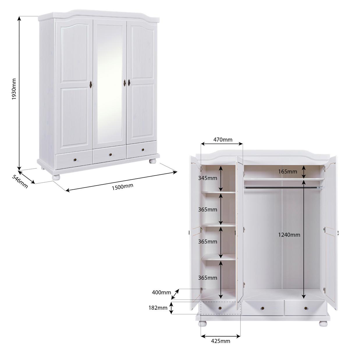 Einzelzimmer Vilmar Kappl Weiß 2-teilig - Weiß, MODERN, Holz - MID.YOU