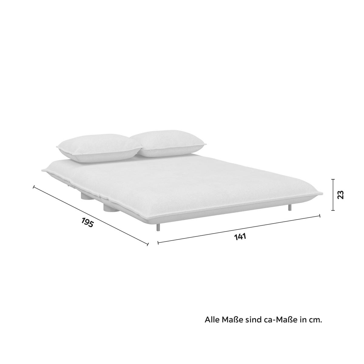 Rozkladacia pohovka BELLA, béžová, max. 240 kg - prírodná farba/béžová, Modern, kov/drevo (141/77/85cm) - Bessagi Home