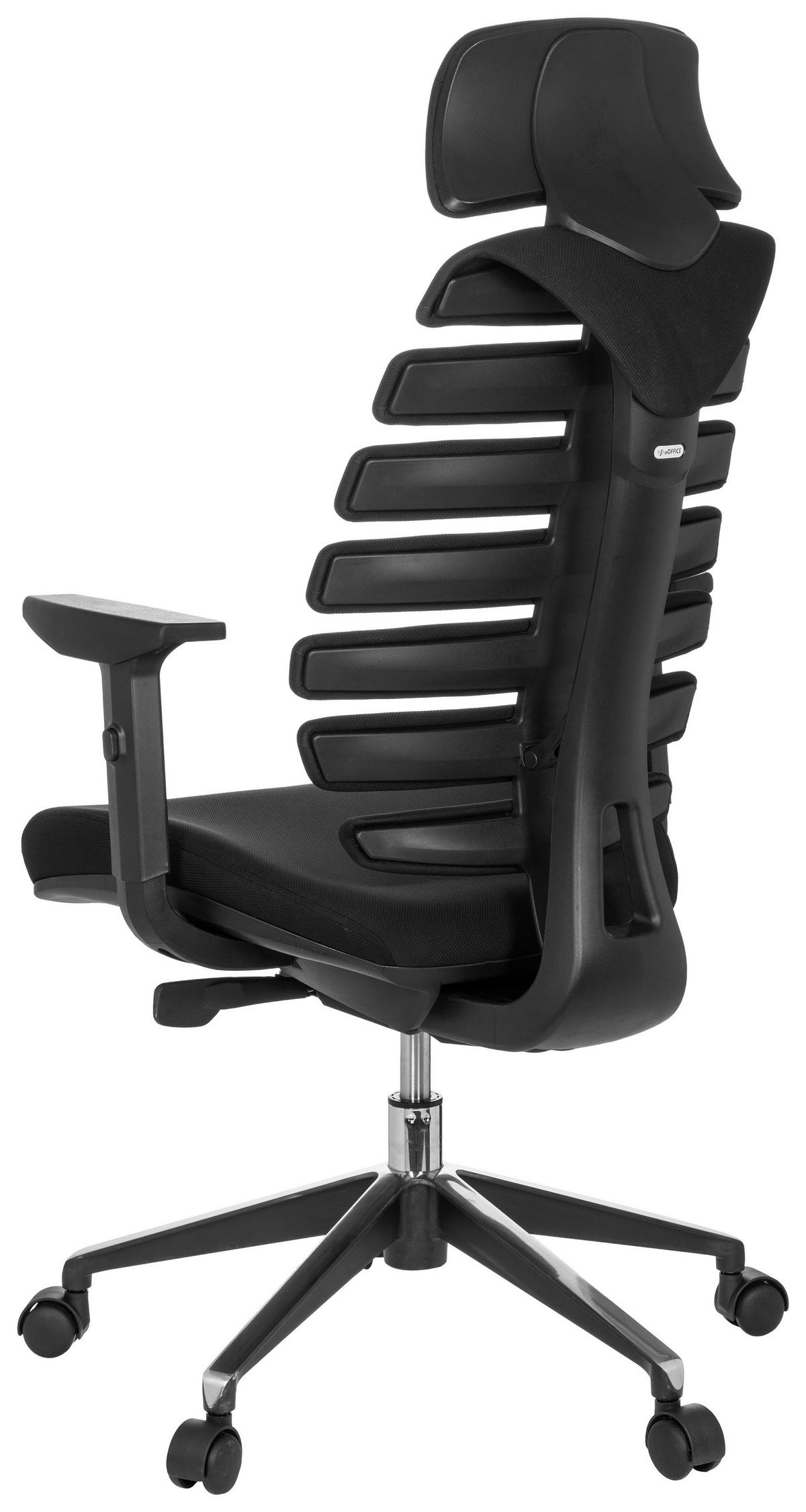 Drehstuhl Ergo Line II Pro Schwarz - Alufarben/Schwarz, MODERN, Kunststoff/Textil (65/131/53cm) - MID.YOU