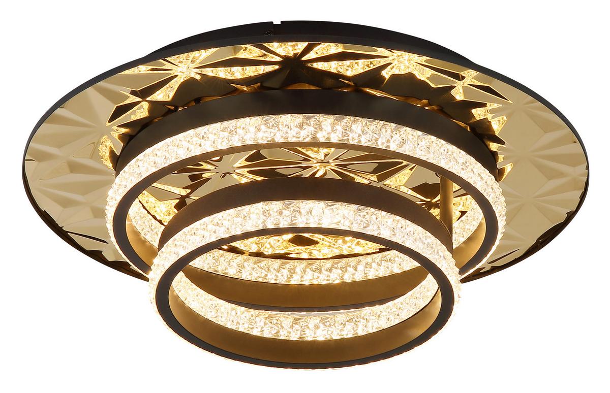 Led Mennyezeti Lámpa 67361g Della Ii - fekete/aranyszínű, Design, műanyag/fém (50,5/40/14cm) - Globo