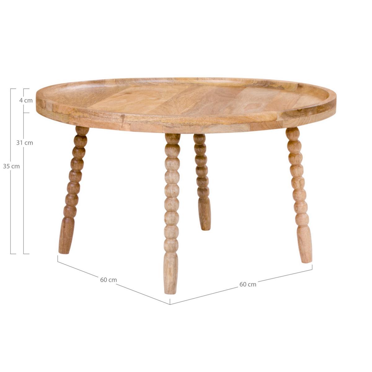 Couchtisch Jammu Hellbraun B: 60cm - Hellbraun/Naturfarben, Design, Holz (60/60/35cm) - MID.YOU
