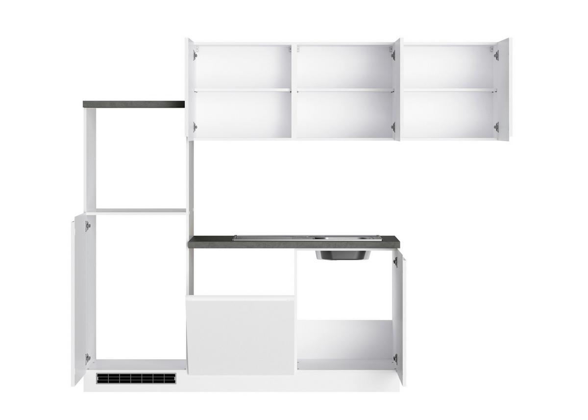 Eckküche Monza Ohne Geräte 240x240 Cm Weiß/grau - Weiß Hochglanz/Weiß, LIFESTYLE, Holzwerkstoff (240/240cm) - Held