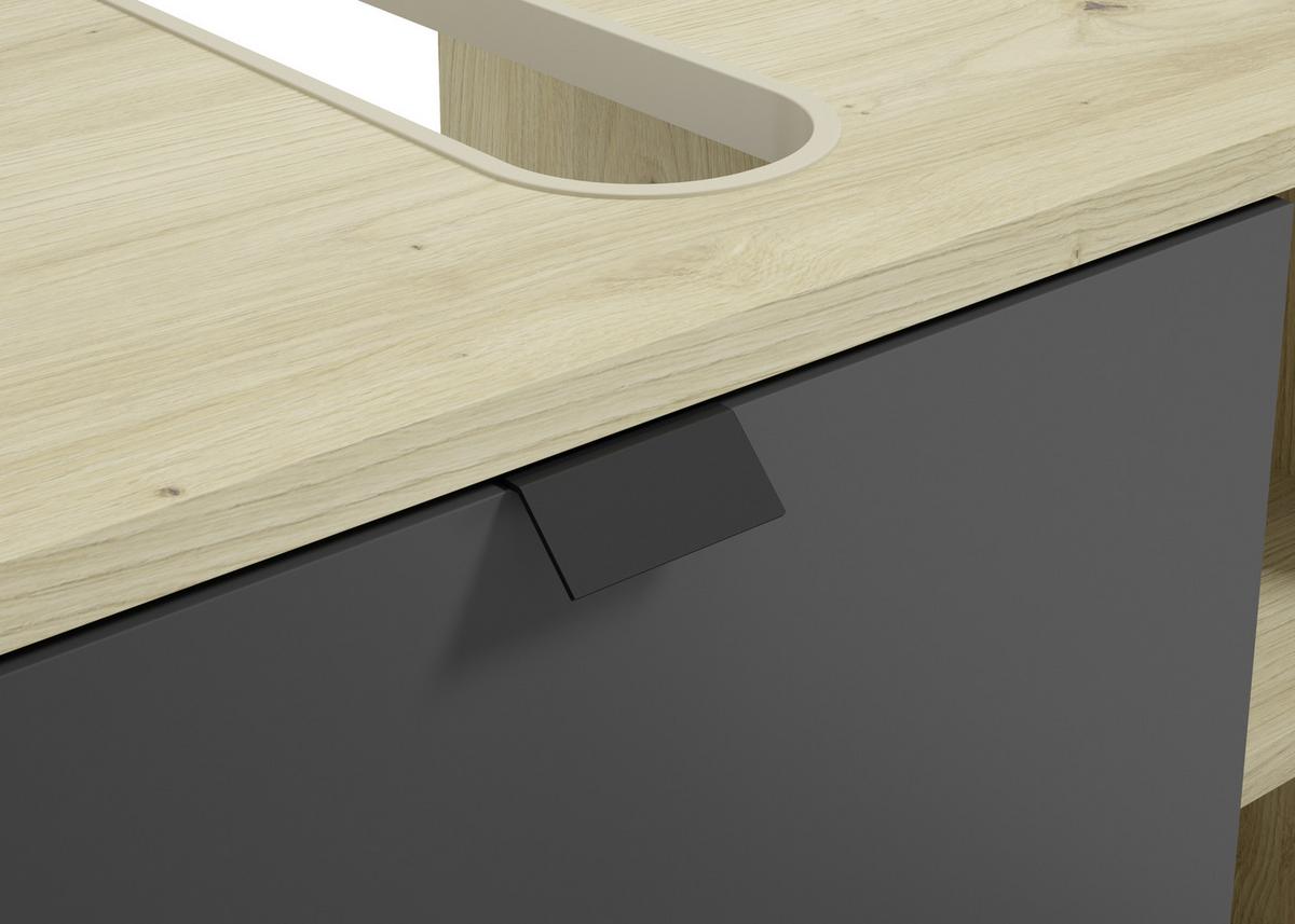 Waschbeckenunterschrank Vira B: 60 cm, Amora Anthrazit - Eichefarben/Anthrazit, Basics, Holzwerkstoff (60/62/34cm) - MID.YOU