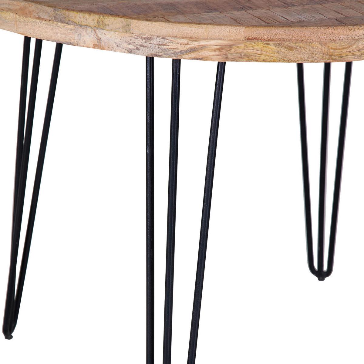 JÍDELNÍ STŮL BOTTNIC 105 - černá/přírodní barvy, Lifestyle, kov/dřevo (105/105/76cm) - Zandiara