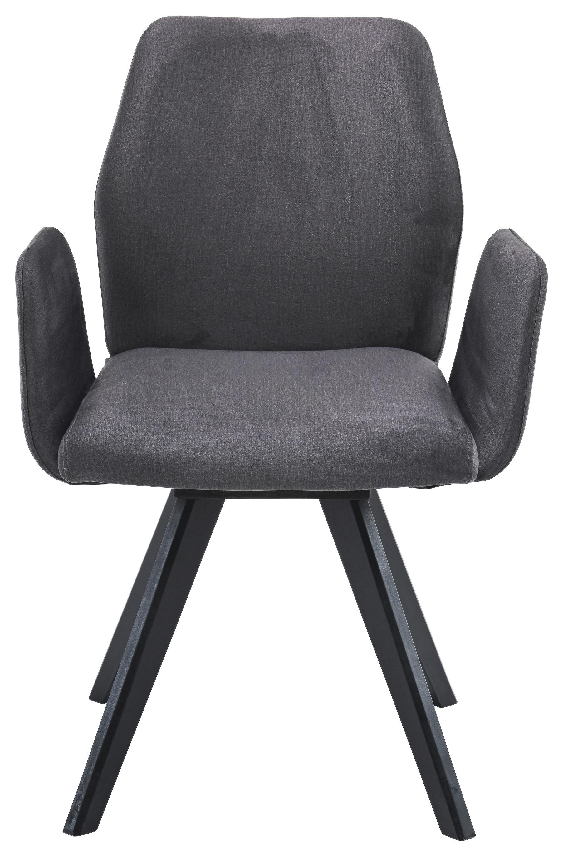 Armlehnstuhl Neva 1 Grau Buche Massiv, B: 63 Cm - Schwarz/Grau, KONVENTIONELL, Holz/Textil (63/88/62cm)