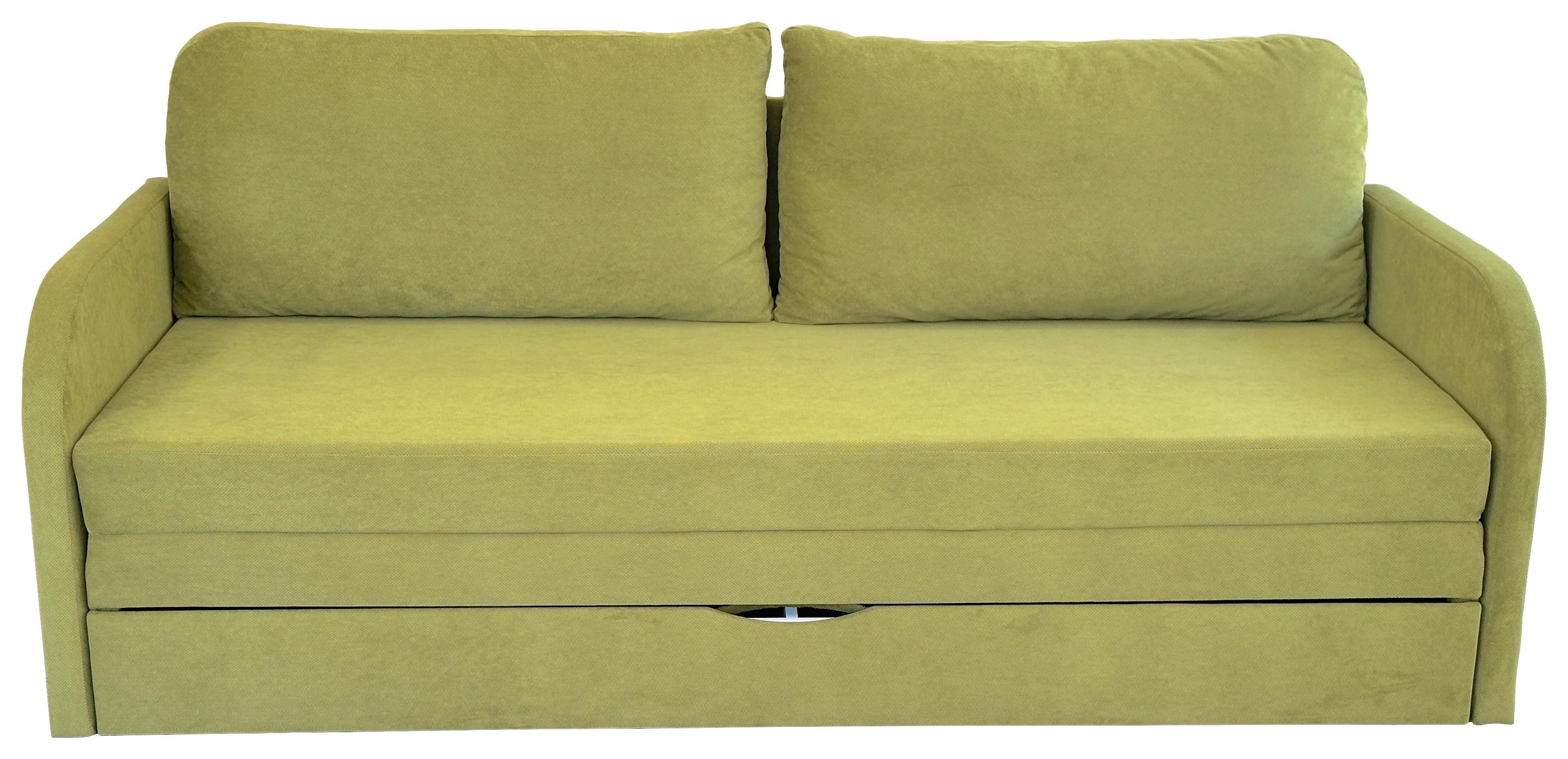 Schlafsofa Milan - Schwarz/Olivgrün, Design, Textil (203/77/86cm) - MID.YOU