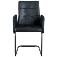 Armlehnstuhl Bordal Schwarz Gepolstert - Schwarz, MODERN, Textil/Metall (52/91/59,5cm) - MID.YOU