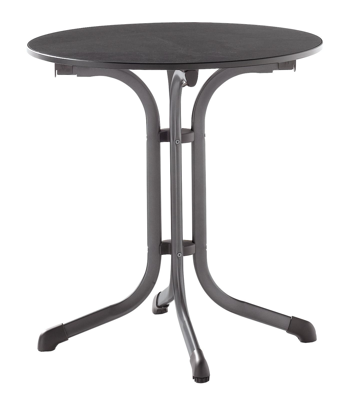 Gartentisch Holzwerkstoff ⌀ 68 Cm - Anthrazit/Grau, MODERN, Holzwerkstoff/Metall (68/68/72cm) - Sieger