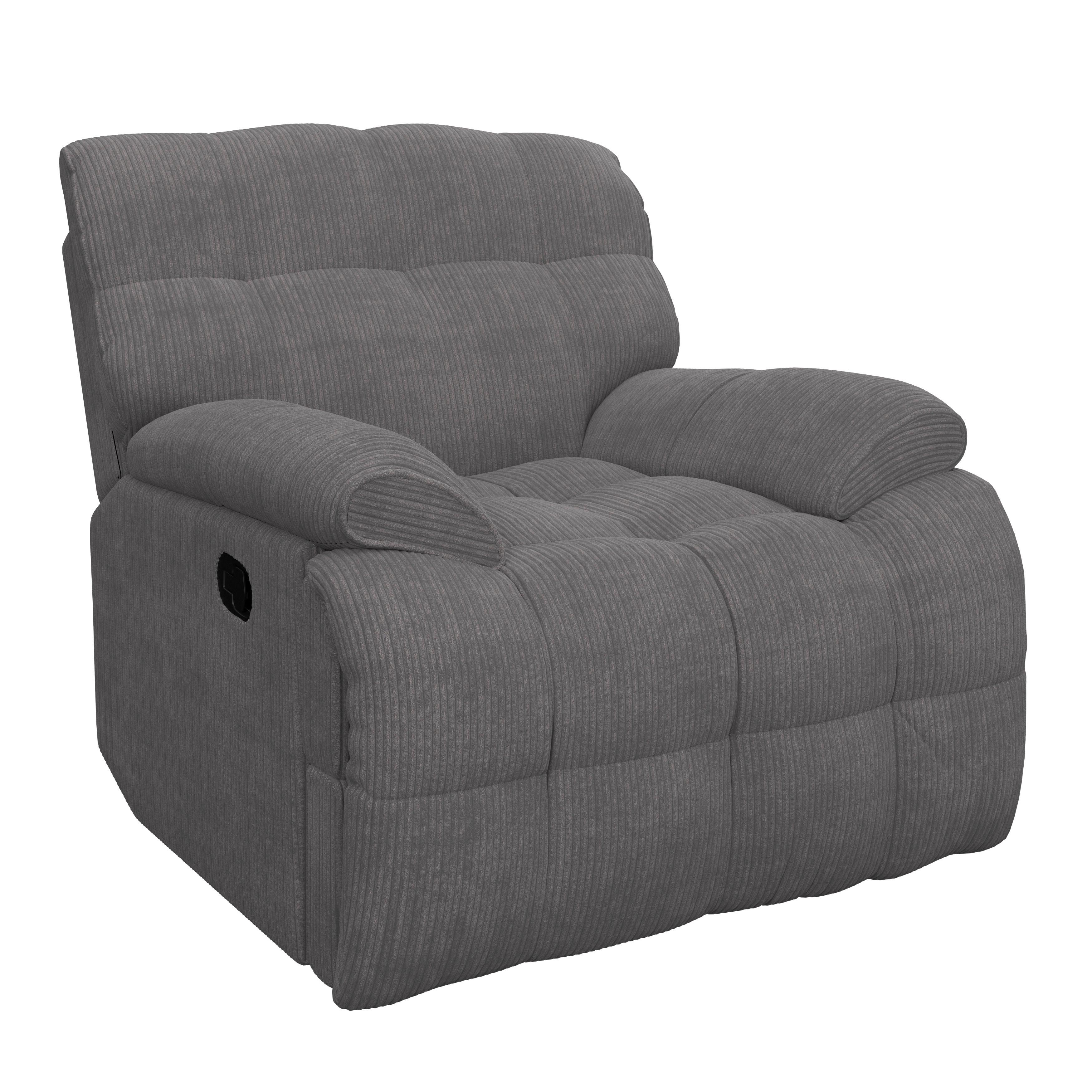 Relaxačné kreslo NATALIE, tmavosivé - čierna/tmavosivá, Modern, kov/drevo (98/94/106cm) - Bessagi Home