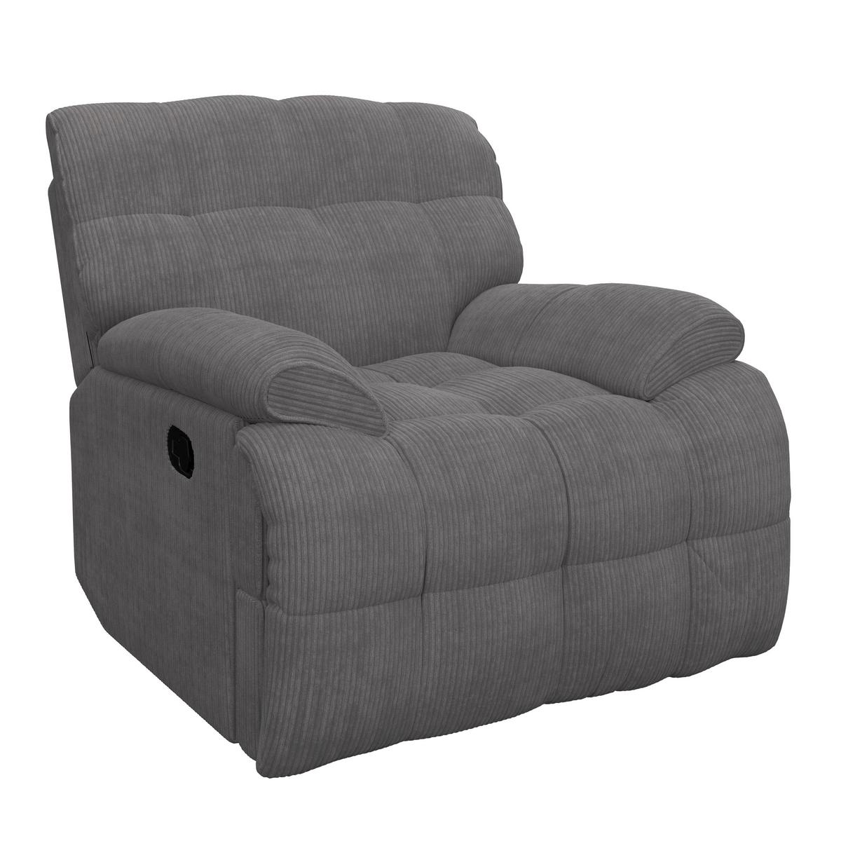 Relaxačné kreslo NATALIE, tmavosivé - čierna/tmavosivá, Modern, kov/drevo (98/94/106cm) - Bessagi Home