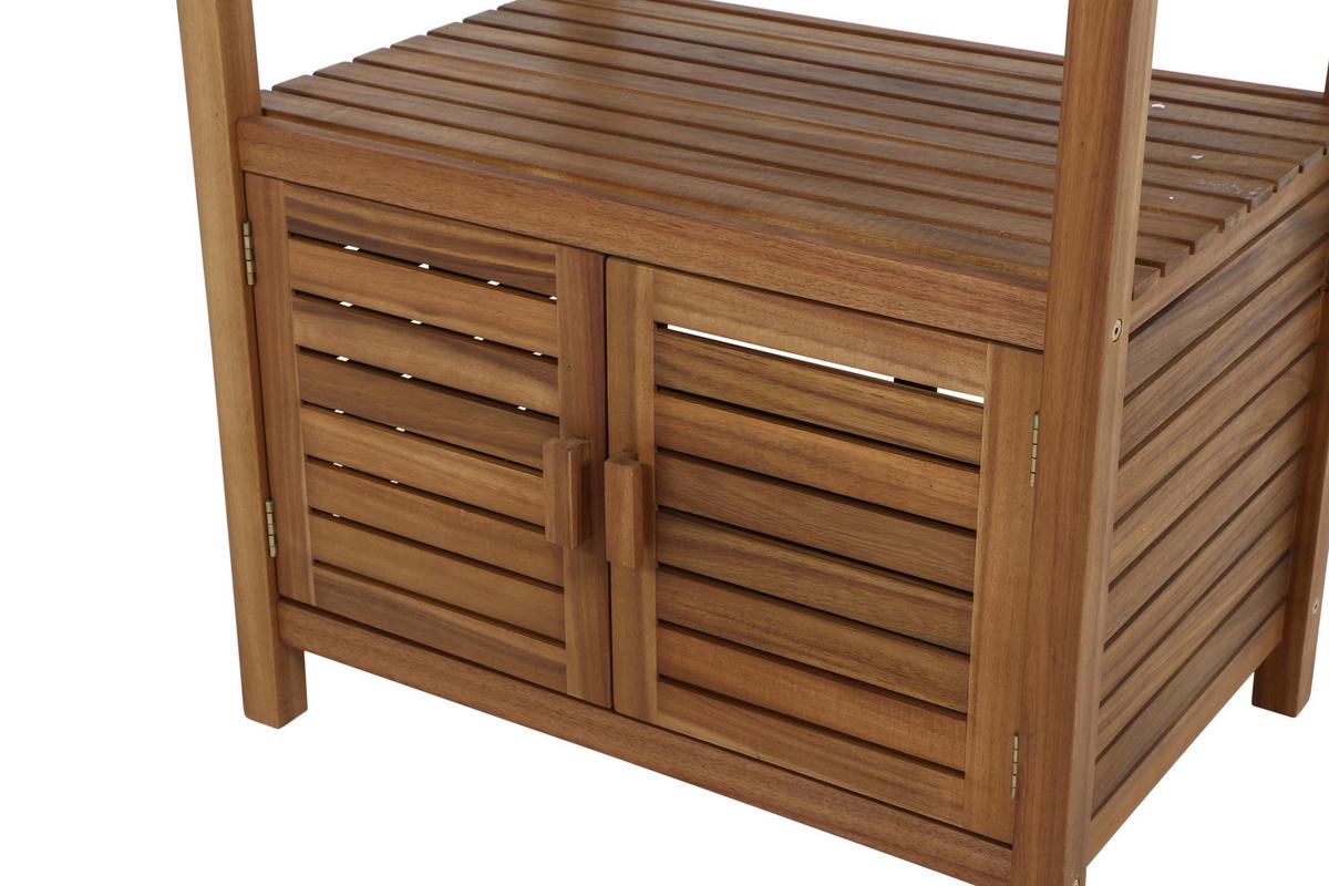 Outdoorküche L19599 - Schwarz/Akaziefarben, MODERN, Holz/Stein (75/87/52cm) - Siena Garden