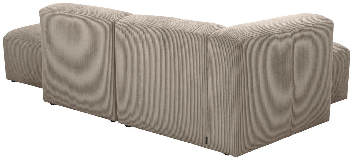 Ecksofa Lenata Taupe Cord - Taupe/Schwarz, Design, Textil (160/250cm) - Max Winzer
