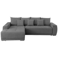 Ecksofa Madeleine Dunkelgrau S: 204x280cm - Dunkelgrau/Silberfarben, Design, Textil (204/280cm) - MID.YOU