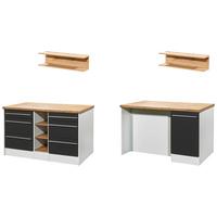 Kücheninsel Gabriel Kücheninsel 150cm - Wildeiche/Grau Hochglanz, Design, Holzwerkstoff (150/91/90cm) - Respekta