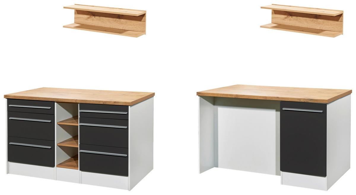 Kücheninsel Gabriel Kücheninsel 150cm - Wildeiche/Grau Hochglanz, Design, Holzwerkstoff (150/91/90cm) - Respekta