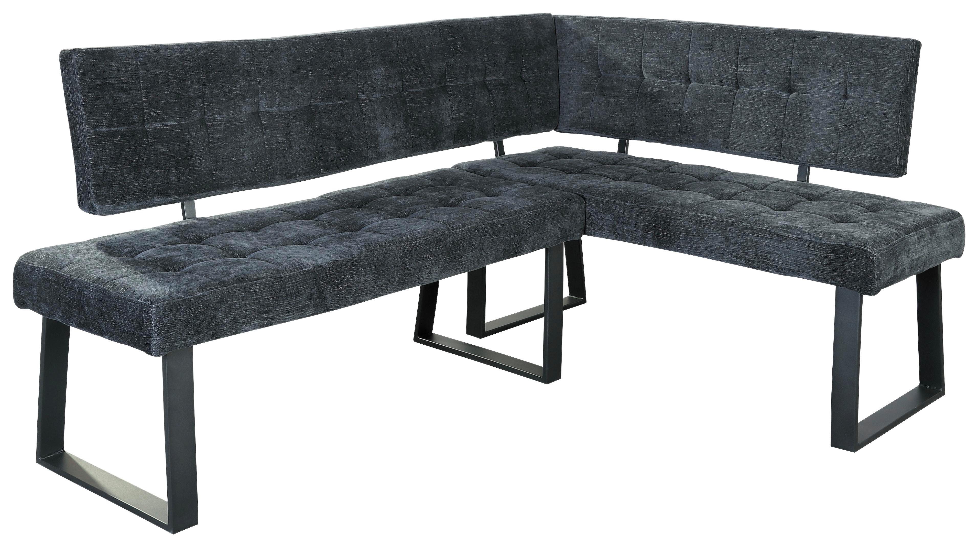Eckbank Dunkelgrau Polyester Lavik 185x134 cm - Dunkelgrau/Schwarz, MODERN, Textil/Metall (185/134cm) - MID.YOU