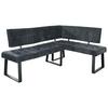 Eckbank Dunkelgrau Polyester Lavik 185x134 cm - Dunkelgrau/Schwarz, MODERN, Textil/Metall (185/134cm) - MID.YOU
