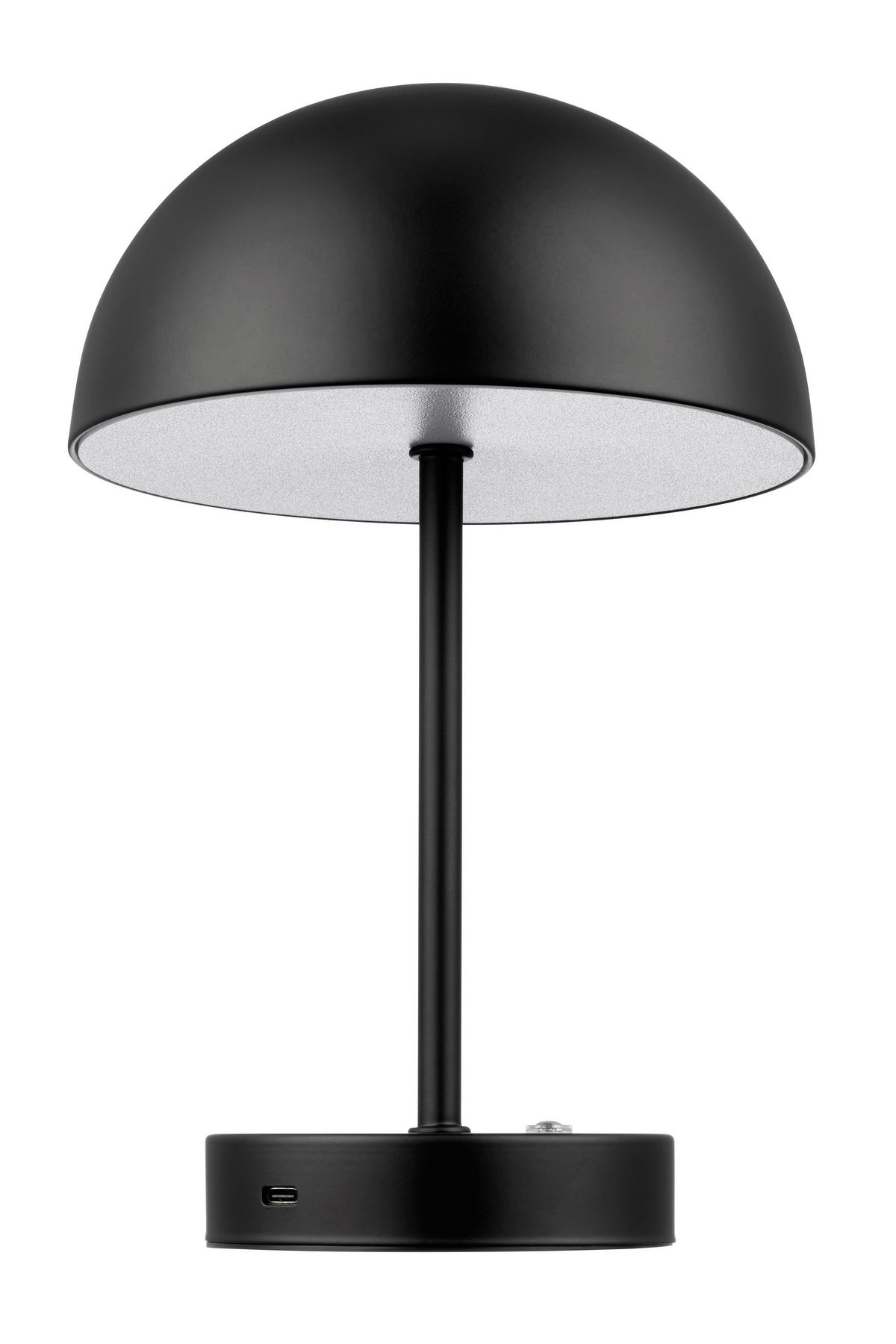 Akku-tischleuchte Schwarz Davina 16x25,5cm - Schwarz, Basics, Kunststoff/Metall (16/25,5cm) - Luca Bessoni