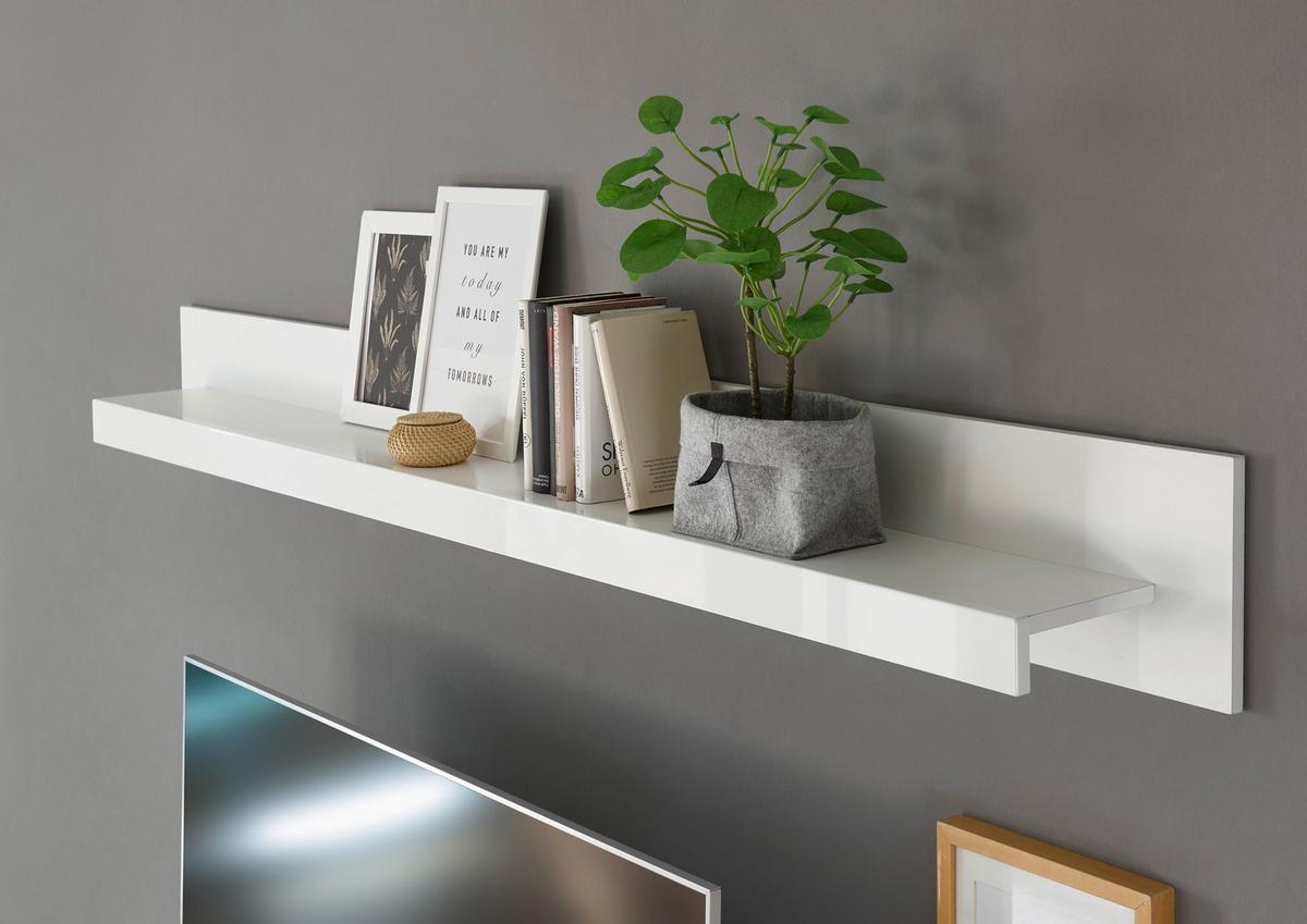 Wandboard Meran Weiß B: 198 cm - Weiß Hochglanz, Design, Holzwerkstoff (198/20/21cm) - MID.YOU