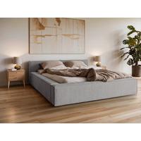 POLSTERBETT inkl. Lattenrost 160x200 - Hellgrau/Schwarz, Basics, Holz/Textil (160/200cm) - Livetastic