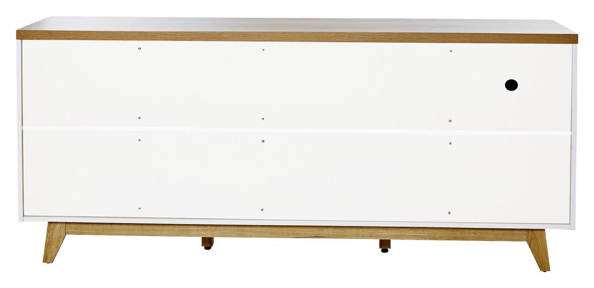 Sideboard 180 cm Libre Sb 180 Weiß/Eichefarben - Eichefarben/Weiß, KONVENTIONELL, Holzwerkstoff (180/77/39cm) - Livetastic