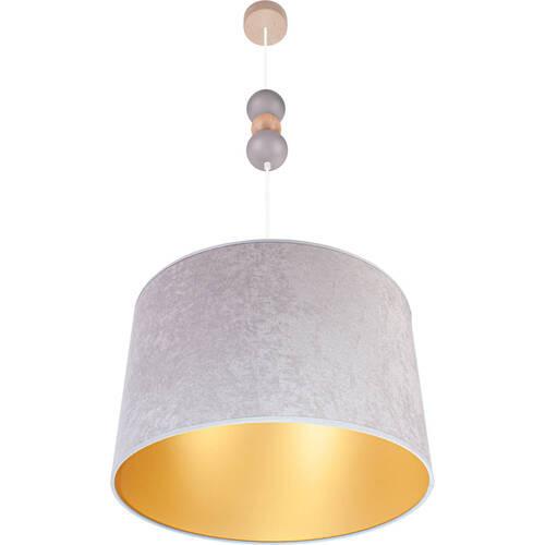 Hängeleuchte 8553212 Pendel Bolla 40 - Grau - Naturfarben/Grau, Basics, Holz (40/110cm)