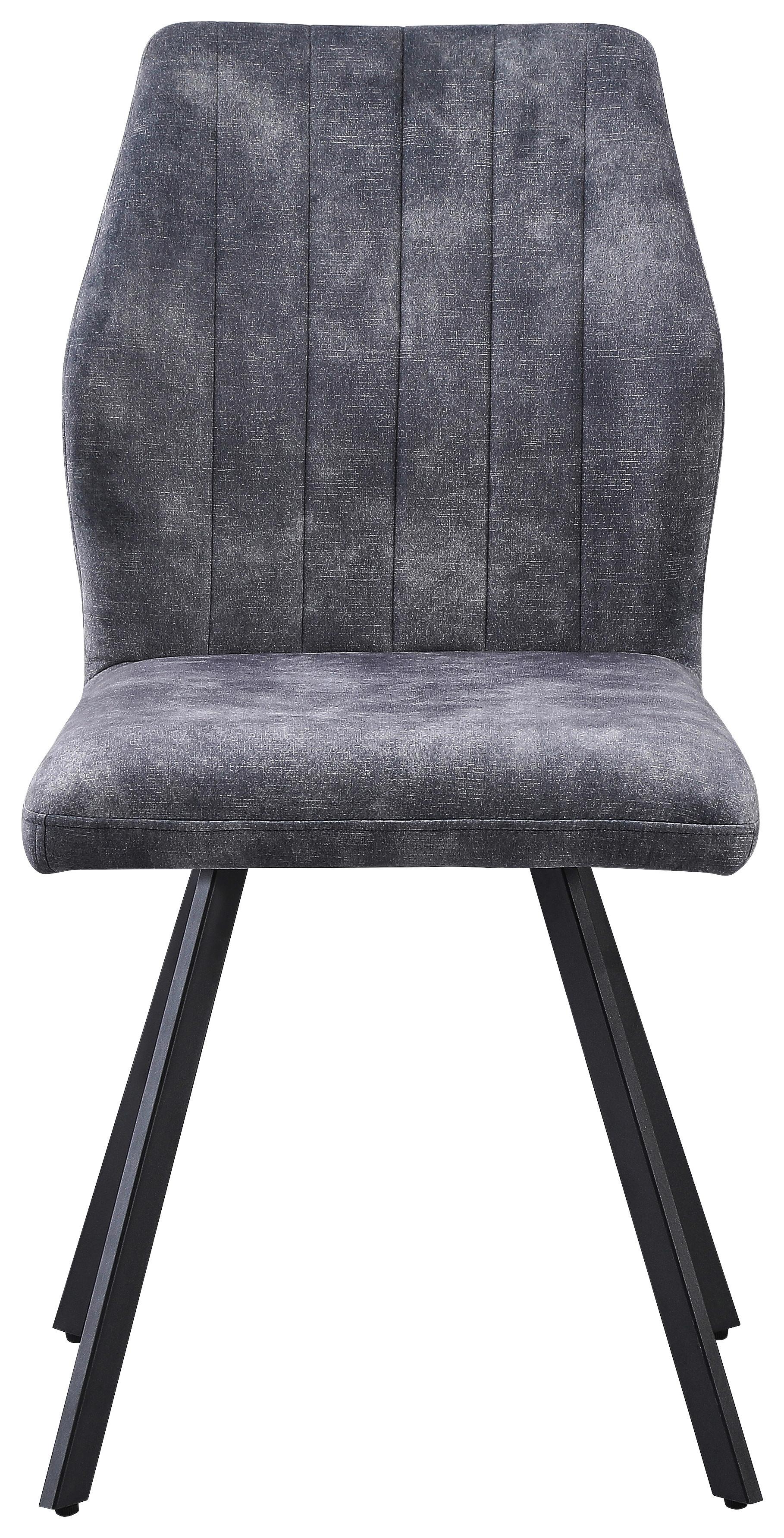 ŠTVORNOHÁ STOLIČKA JOHANNA - čierna/sivá, Modern, kov/textil (46/90/60cm)