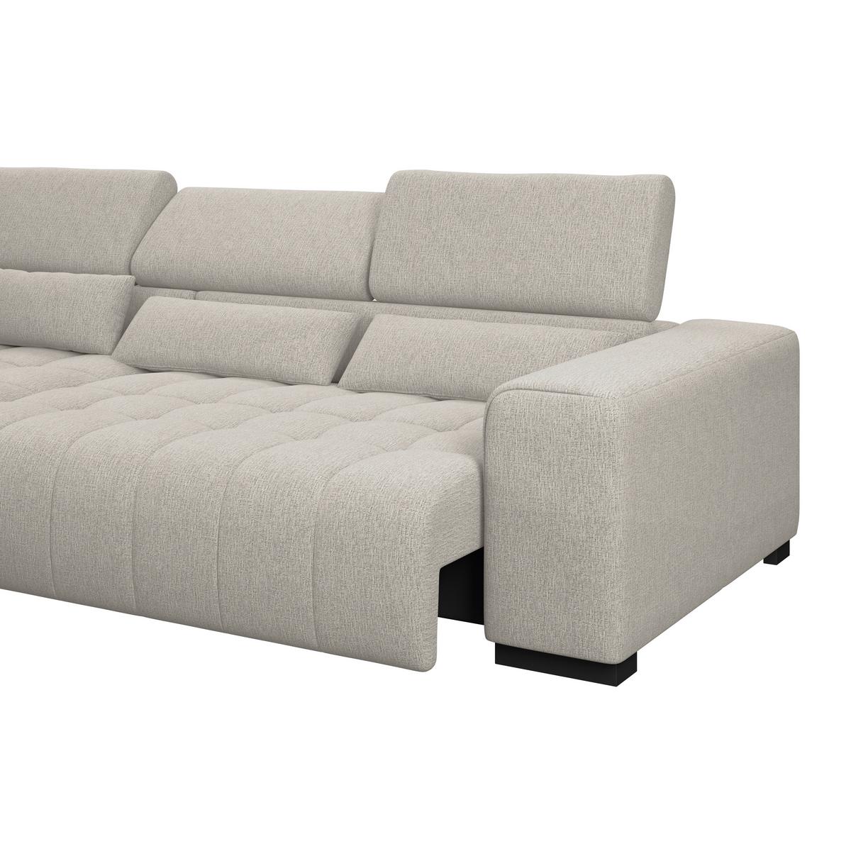 Ecksofa Matera Beige/Naturfarben 226x311 cm - Beige/Schwarz, Trend, Textil (226/311cm)