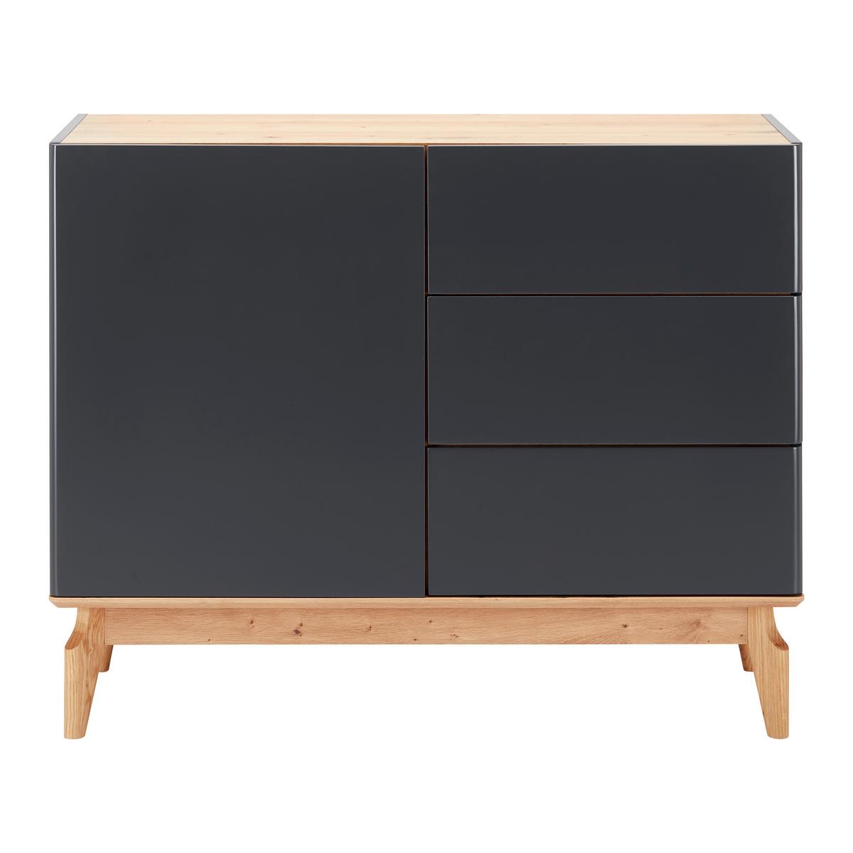 Komoda FOSCO - šedá/barvy dubu, Moderní, dřevo (100/80/40cm) - Bessagi Home