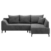 Eckschlafsofa Asolo Silberfarben S:273x167cm - Silberfarben/Schwarz, Design, Textil (273/167cm) - MID.YOU