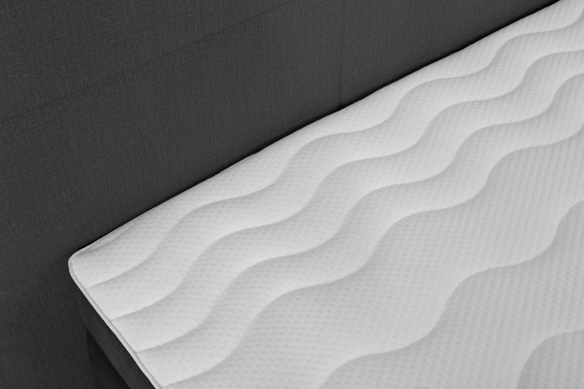 Boxspringbett Mit Topper + Matratze 160x200 Cm Kingston - Anthrazit/Schwarz, MODERN, Textil (160/200cm) - Livetastic