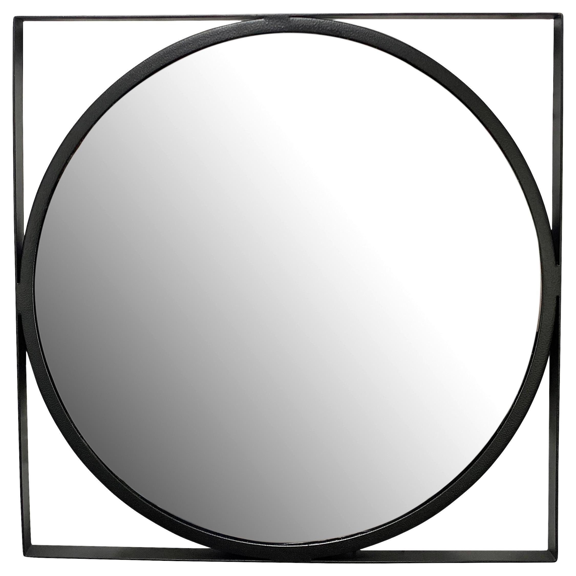 WANDSPIEGEL Schwarz B: 54 cm - Schwarz, Design, Glas/Metall (54/54/2,5cm) - MID.YOU