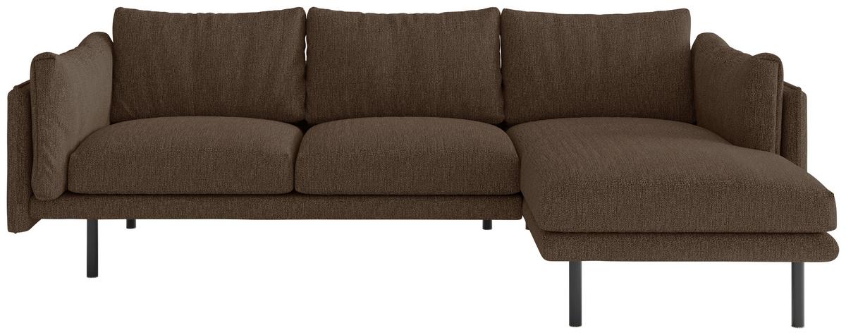 Ecksofa Salama - Hellbraun/Beige, Design, Textil (268/160/80cm) - Livetastic