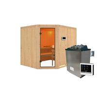 Sauna Bron Eck 231/198/202 Cm - Fichtefarben, Basics, Holz (231/198/202cm)