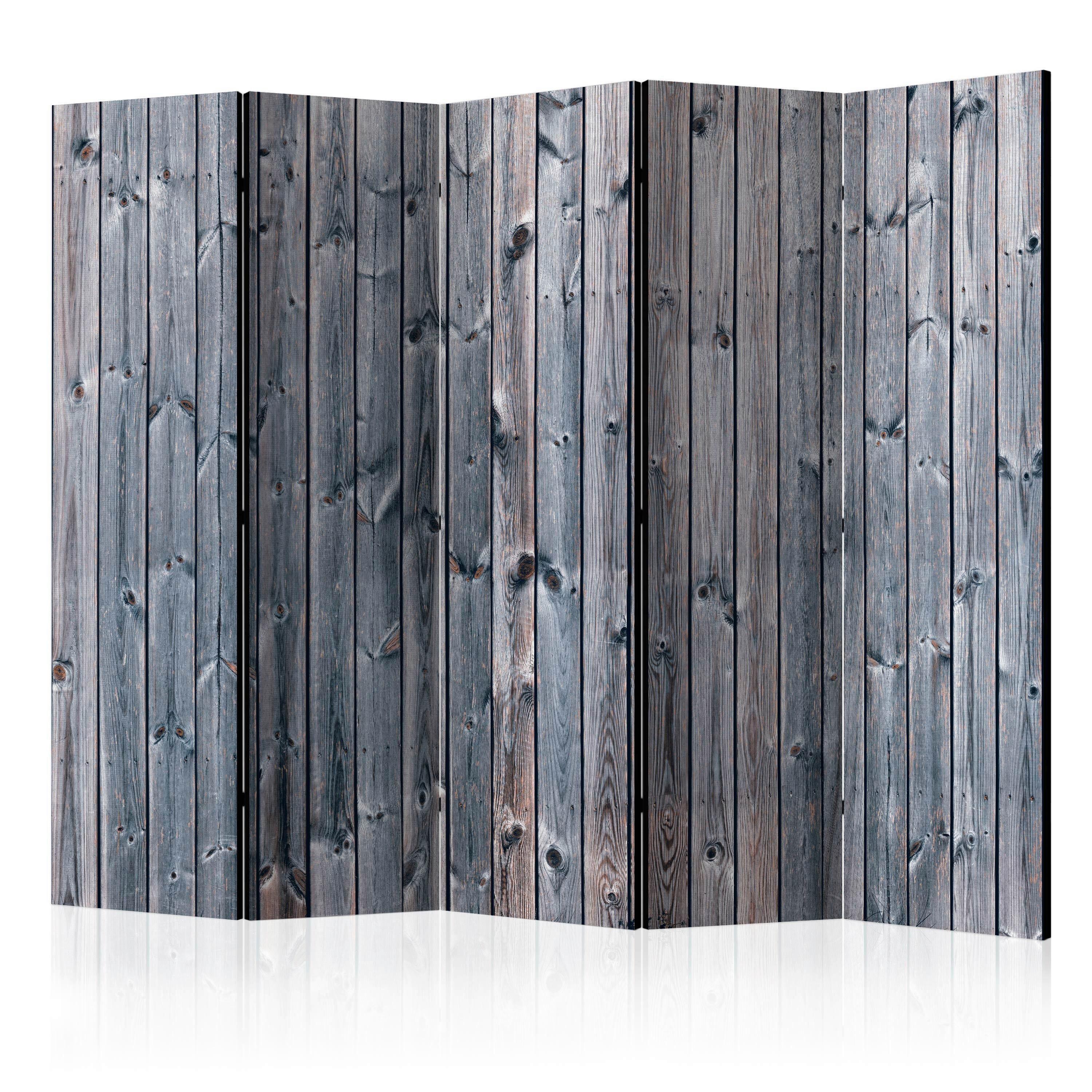 Paravent Pastellblau Blaugrau B: 225 cm - Pastellblau/Blaugrau, Basics, Holz/Textil (225/172/3cm) - artgeist