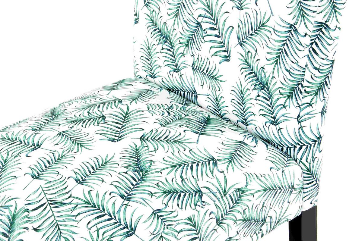 Stuhl Indira 100 Grün/Weiß - Schwarz/Weiß, Design, Holz/Textil (55/92/77cm) - Kayoom