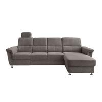 Ecksofa mit Relaxfunktion Parole Graubraun Chenille - Chromfarben/Graubraun, KONVENTIONELL, Textil (292/165cm) - Livetastic