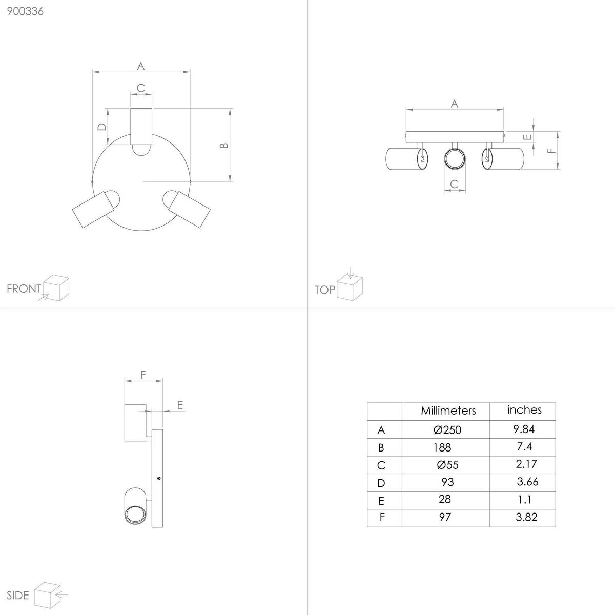 Deckenstrahler 900336* Telimbela-Z - Schwarz, Design, Metall (25/9,7cm) - Eglo